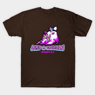 Just a Unicorn Windy AF, Funny Cute, Unicorn Gift, Unicorn Meme T-Shirt